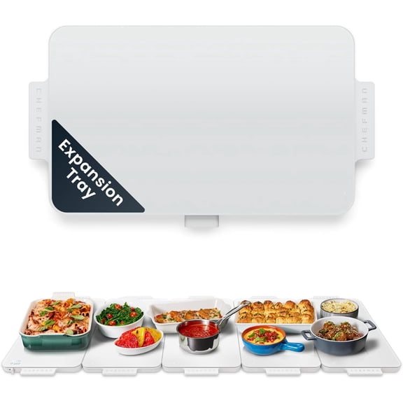 Chefman Everything Warmer Expanding Warming Tray, One Expansion Tray - Concrete (Primary Tray Sold Separately)