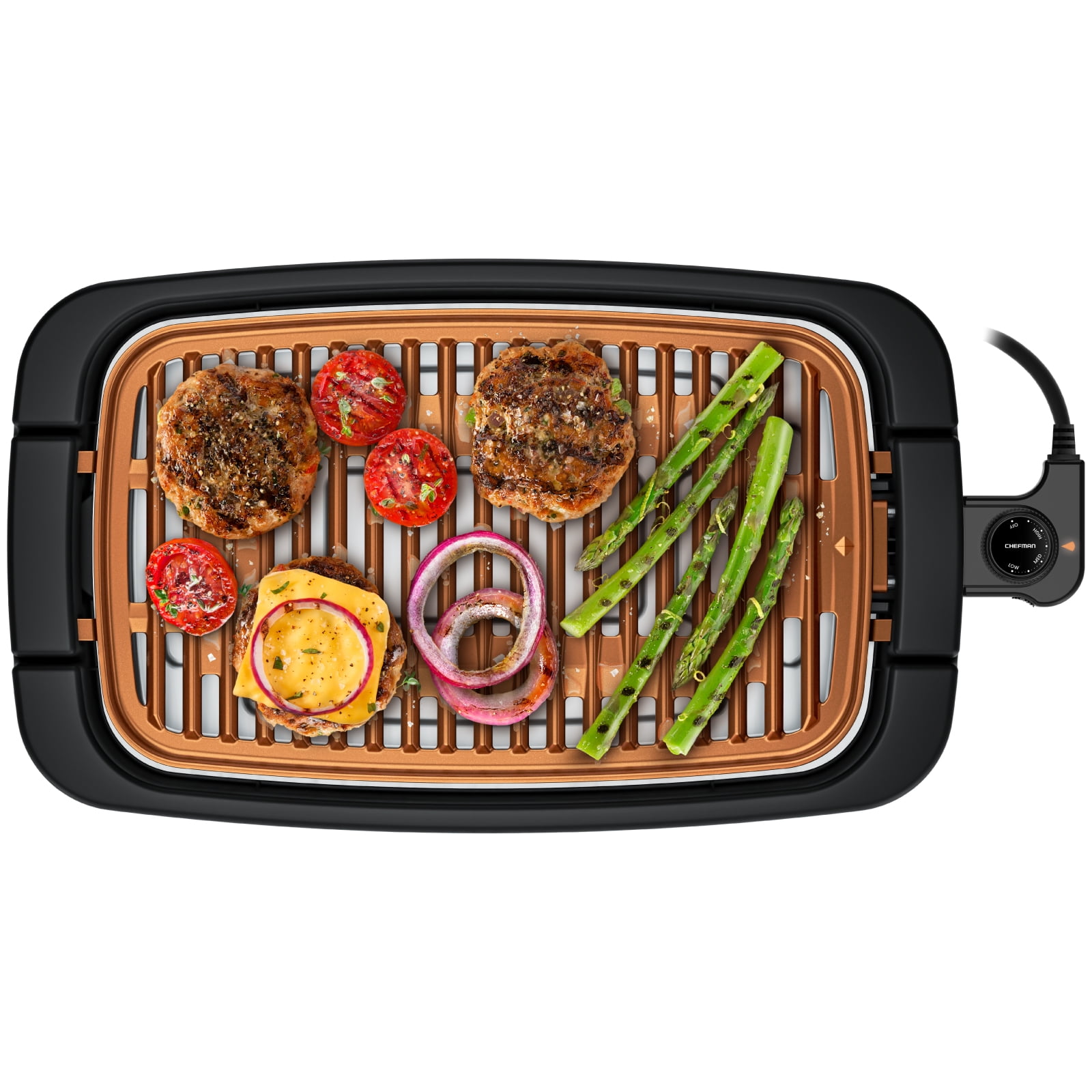 Chefman Extra Large Smokeless Indoor Electric Grill, Copper