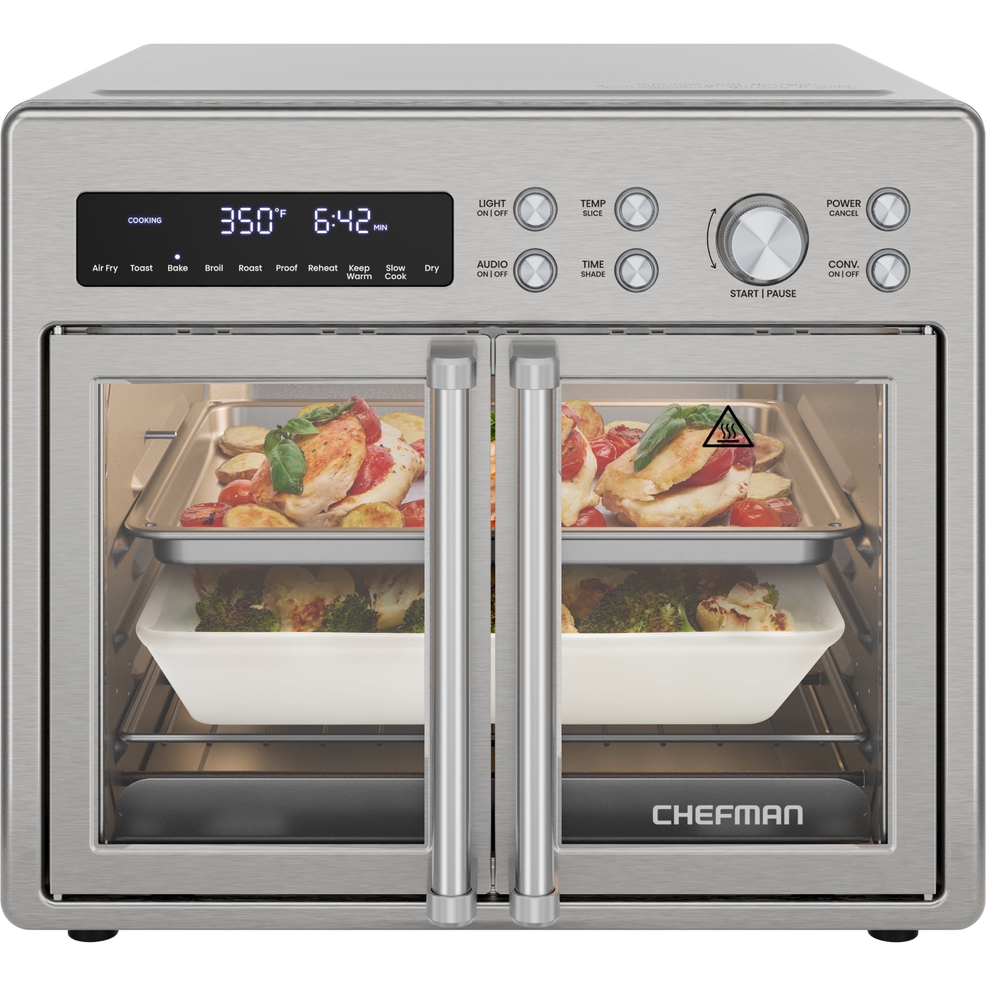 Chefman 10-in-1 Stainless Steel French Door Toaster Oven Air Fryer