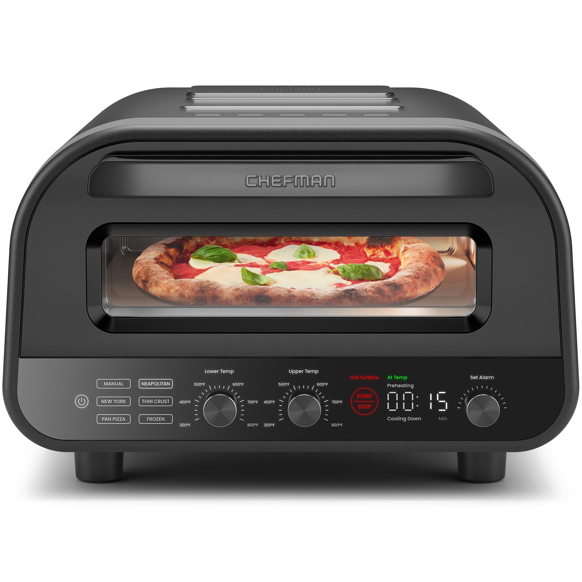 Chefman Black Stainless Steel Electric Indoor/Outdoor Pizza Oven