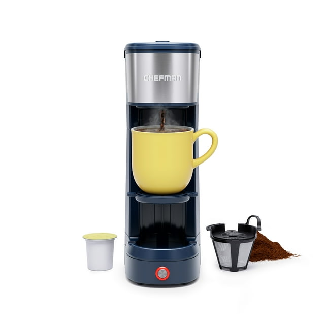 Chefman InstaCoffee Max, SingleServe Brewer with a Convenient Builtin