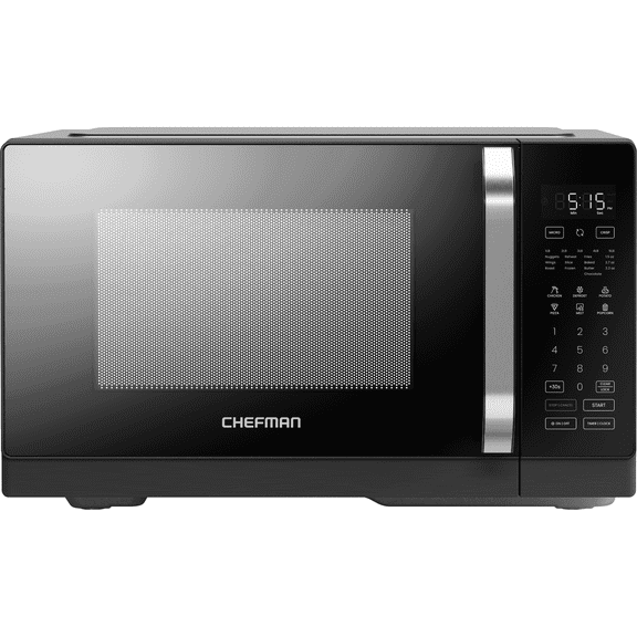 Chefman MicroCrisp 0.8 cu. ft. Countertop Microwave Oven + Crisper, 1800 Watts - Black