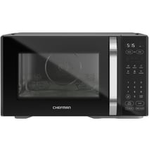 Chefman Microcrisp 1.1 cu. ft. Countertop Microwave Oven + Crisper, 1800 Watts - Black, New