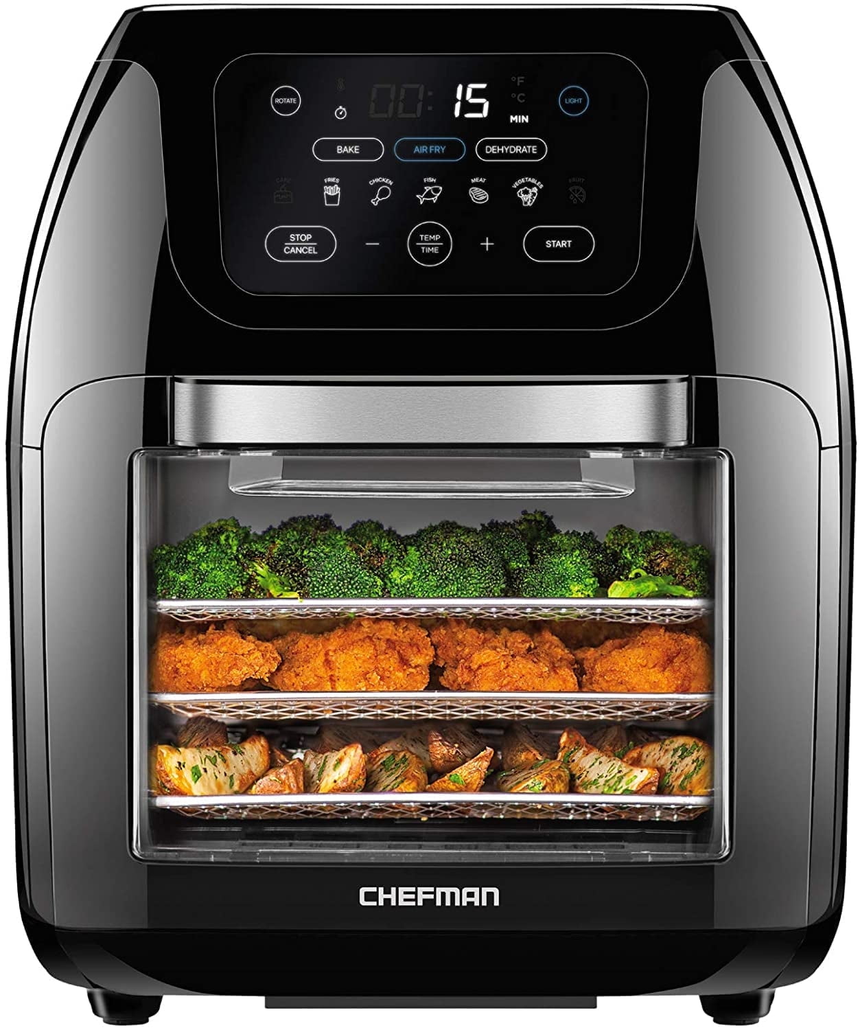 Chefman Multifunctional Digital 10 Qt Air Fryer Rotisserie Fry Roast Bake 17 Presets Black New: Before You Add to Cart