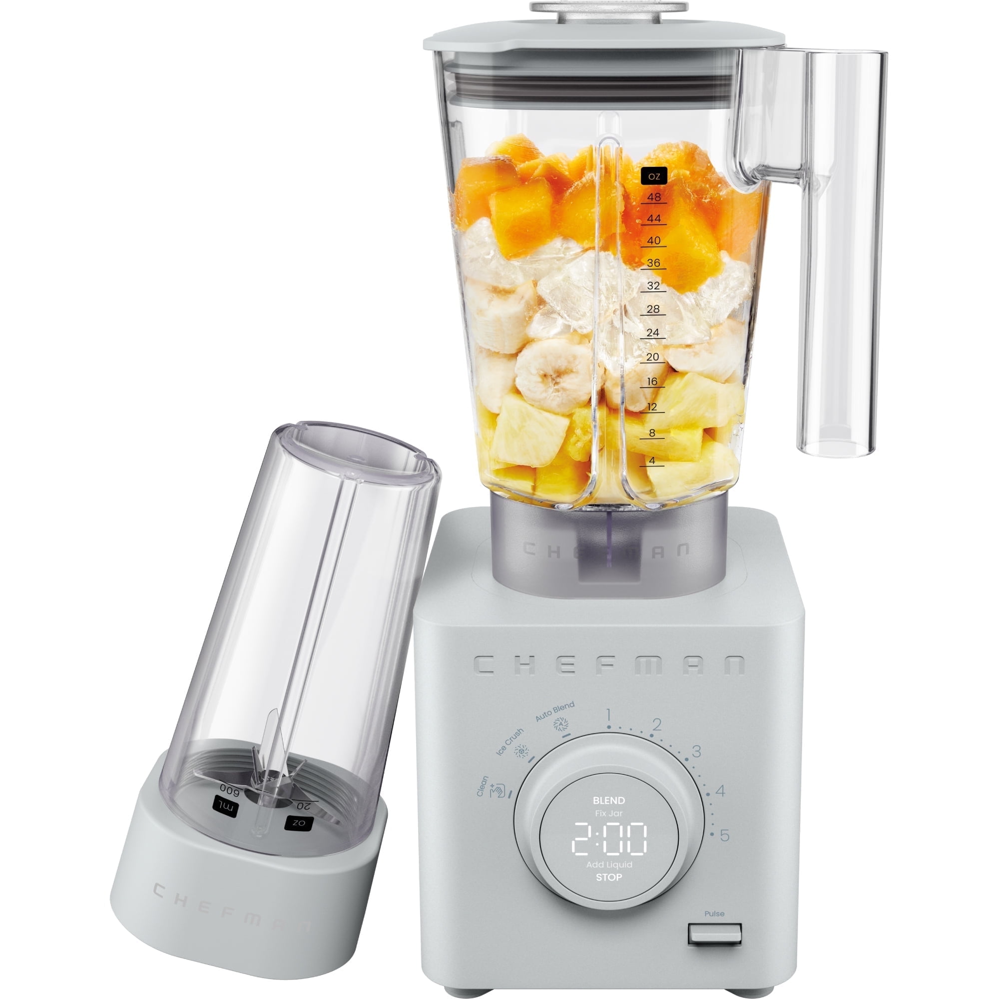 Chefman Obliterator 1380W Professional Blender w/ Auto Blend and 20oz Travel Jar – White, New - Walmart.com