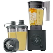 Chefman Obliterator 48oz Countertop Blender, Two 20oz Travel Jars and Tamper/Scraper – Midnight