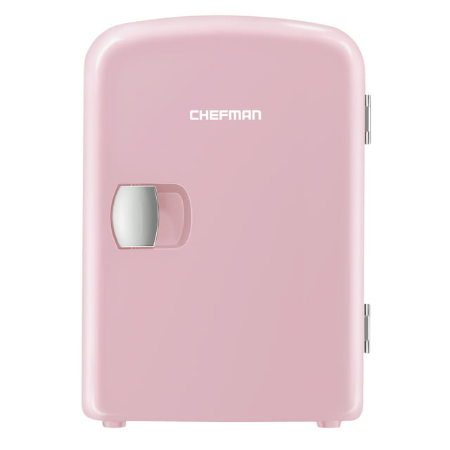 Chefman Portable 4L Mini Fridge w/ Heating and Cooling - Pink, New