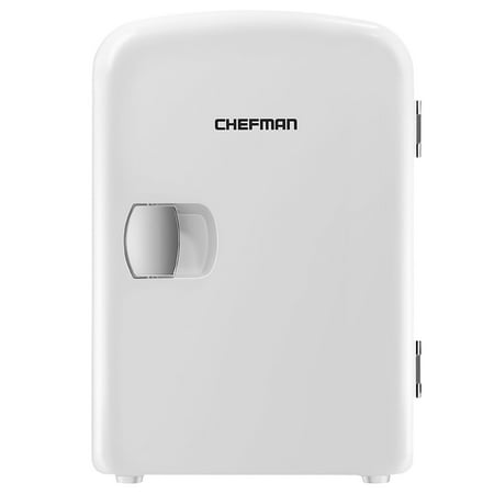 Chefman Portable 4L Mini Fridge w/ Heating and Cooling - White, New