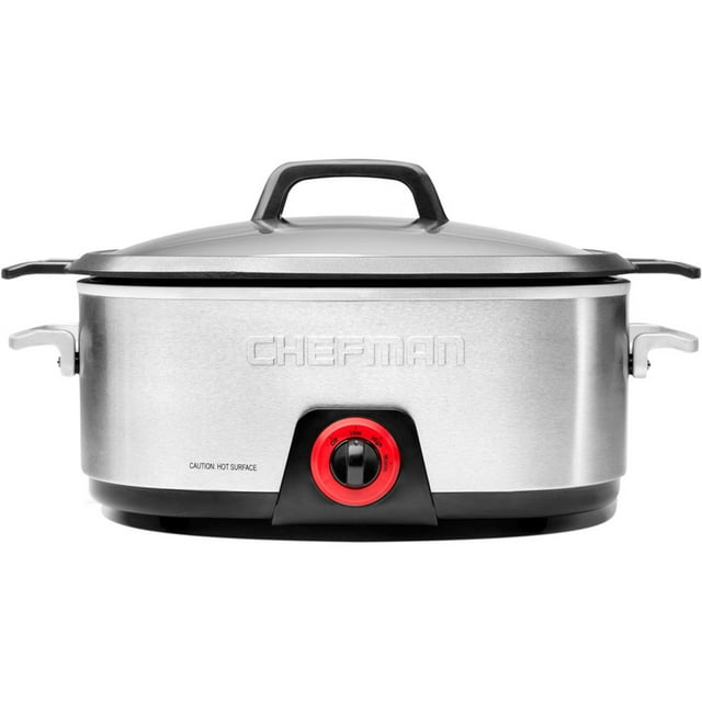 Chefman RJ156DC 6 Qt. Oval Slow Cooker with DieCast Aluminum Insert