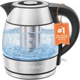 thumbnail image 1 of Chefman Rapid Boil 1.2L Electric Tea Kettle w/ Tea Infuser and Removable Lid - Stainless Steel, New, 1 of 12