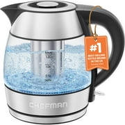 Chefman Rapid Boil 1.2L Electric Tea Kettle w/ Tea Infuser and Removable Lid - Stainless Steel, New