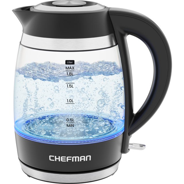 Chefman RapidBoil 1.8L Electric Kettle w/ Removable Lid and LED