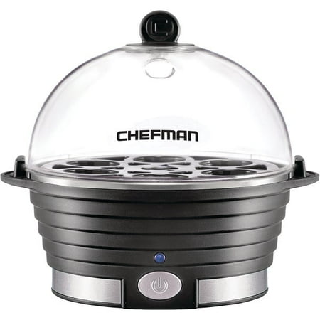 CHEFMAN - Electric Egg Cooker + Boiler, Quickly Makes 6 Eggs, BPA-Free - Black