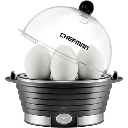 CHEFMAN - Electric Egg Cooker + Boiler, Quickly Makes 6 Eggs, BPA-Free - Black