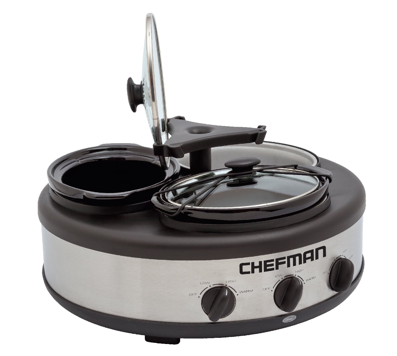 Chefman Round Triple Slow Cooker RJ1515TO 4.5 Quart, 255 W