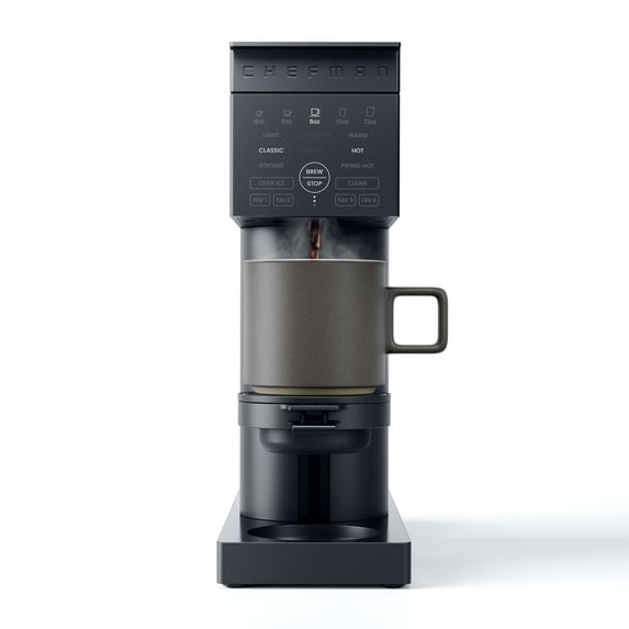 Chefman Single Serve Coffee Maker, Works with K-Cup & Grounds - Black