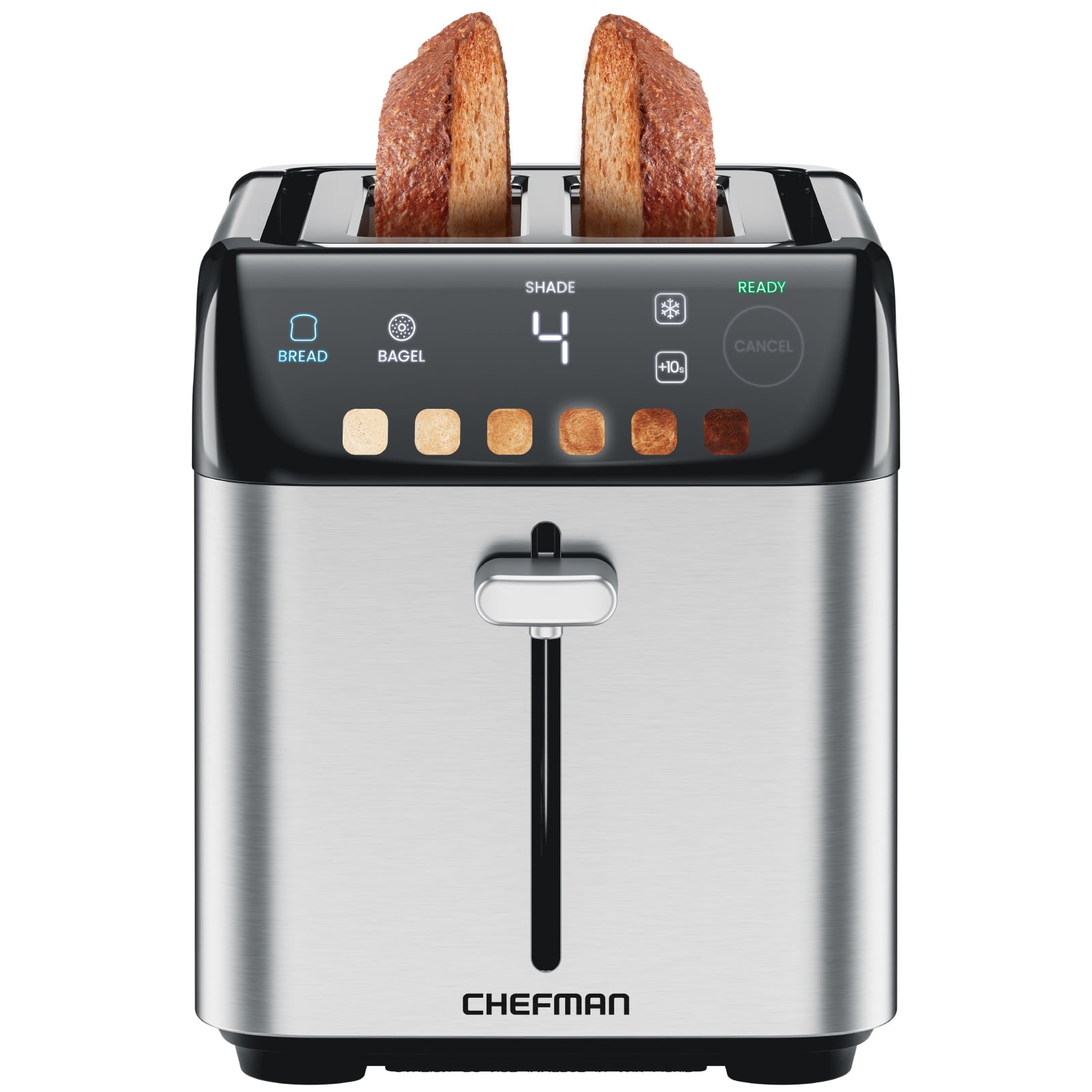 Chefman Smart Touch 2 Slice Digital Toaster, 6 Shade Settings, Bagel