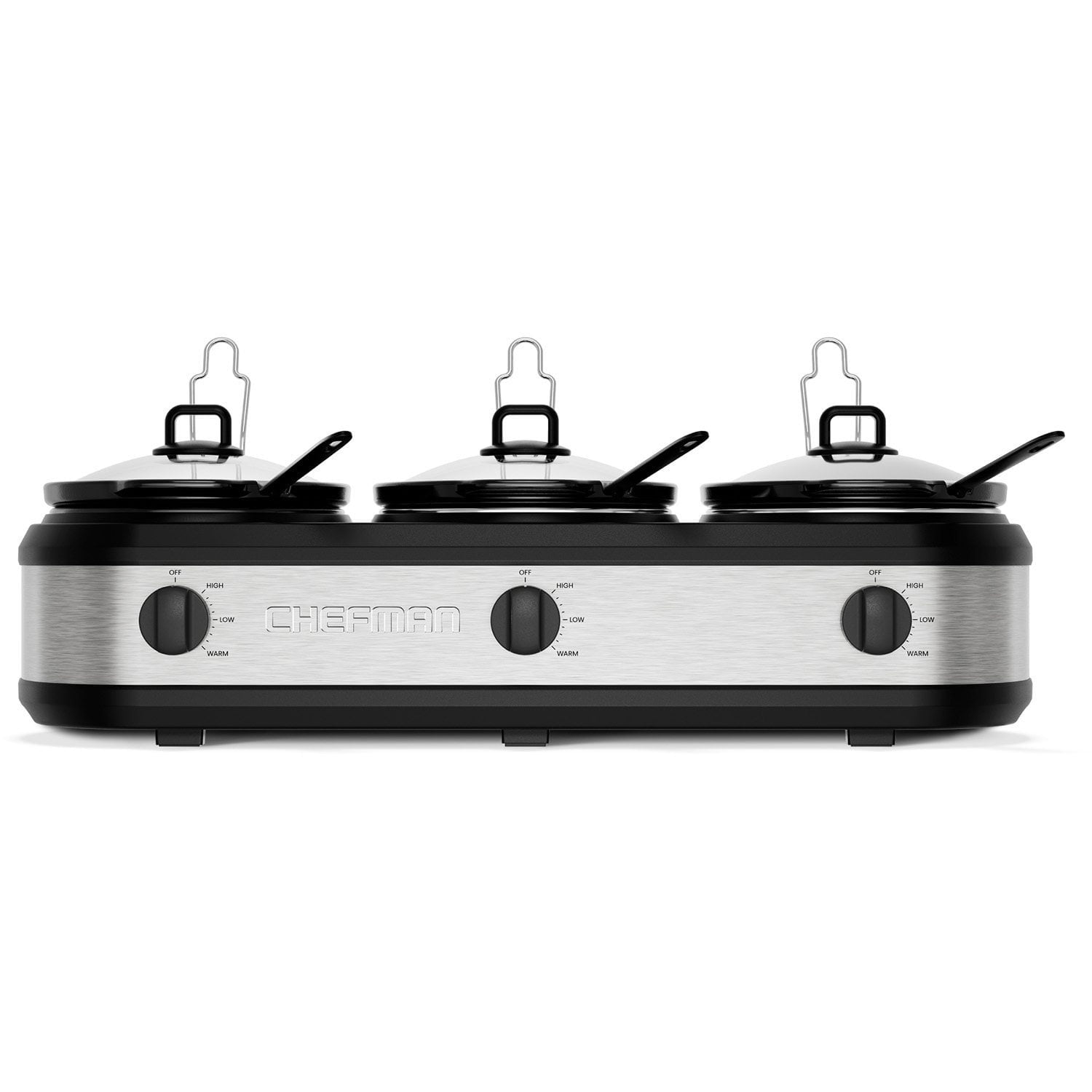 Chefman Stainless Steel Triple Slow Cooker & Buffet Server