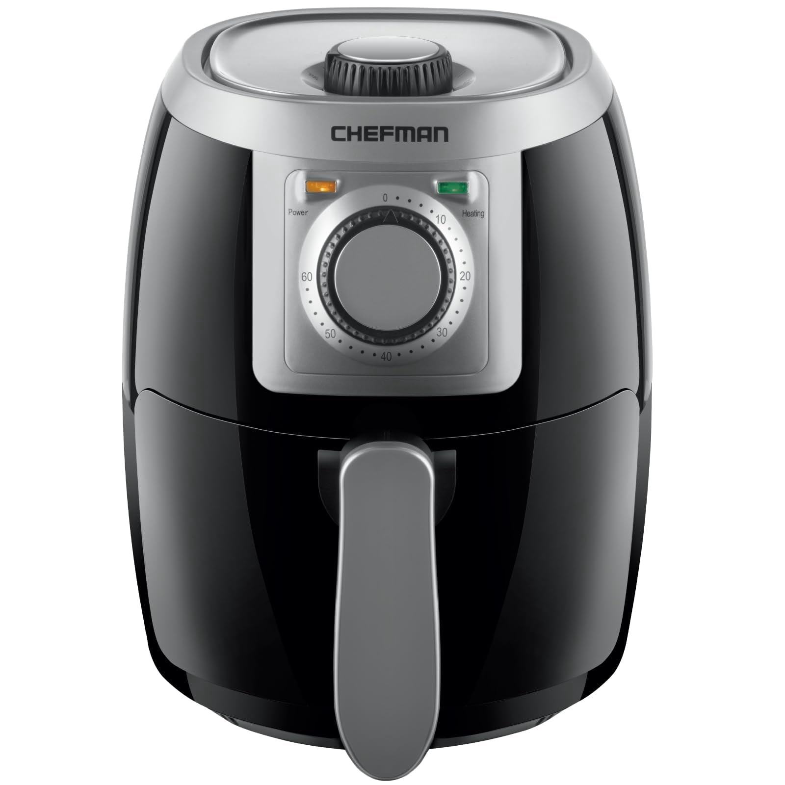 Chefman Turbo-Fry Air Fryer with Adjustable Temp Control, 2 Qt Capacity, Black