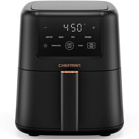 Chefman TurboFry 3.5 Qt. 4-in-1 Air Fryer, 450°F Max Temp with Nonstick Basket – Black