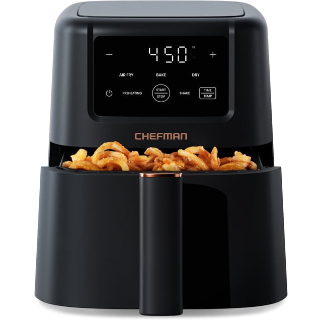 Chefman TurboFry 3-in-1 Air Fryer, 450°F Max Temp with 3.5 Qt. Nonstick Basket – Black
