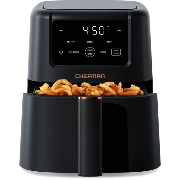 Chefman TurboFry 3-in-1 Air Fryer, 450°F Max Temp with 3.5 Qt. Nonstick Basket – Black