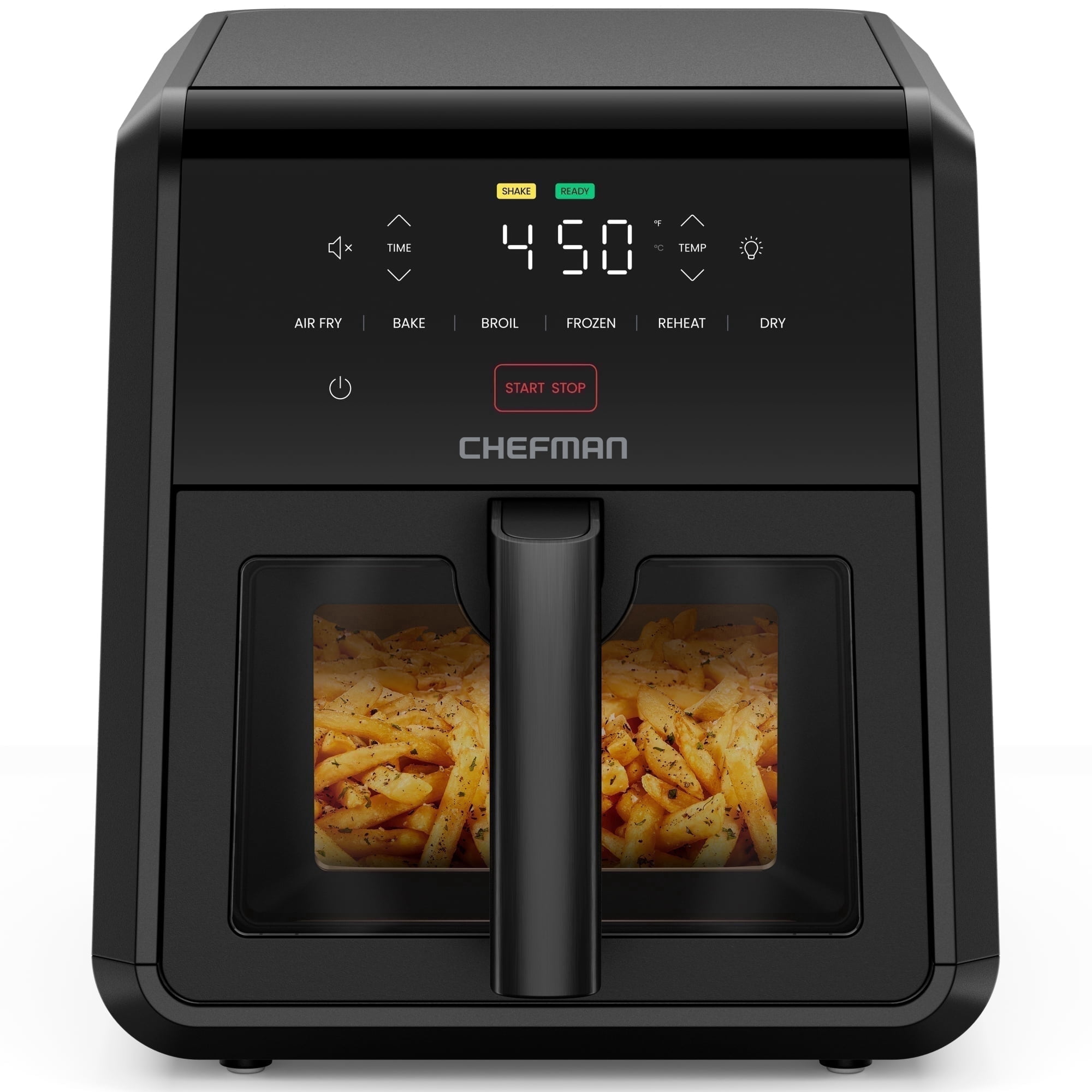 Chefman TurboFry 6-in-1 Air Fryer, Powerful DC Motor Heats to 450°F, 7-Quart Nonstick Basket - Black