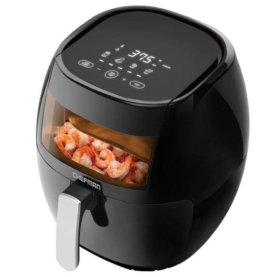 Chefman TurboFry 8 Quart Air Fryer, Digital Display, XL Viewing Window, Dishwasher Safe Basket