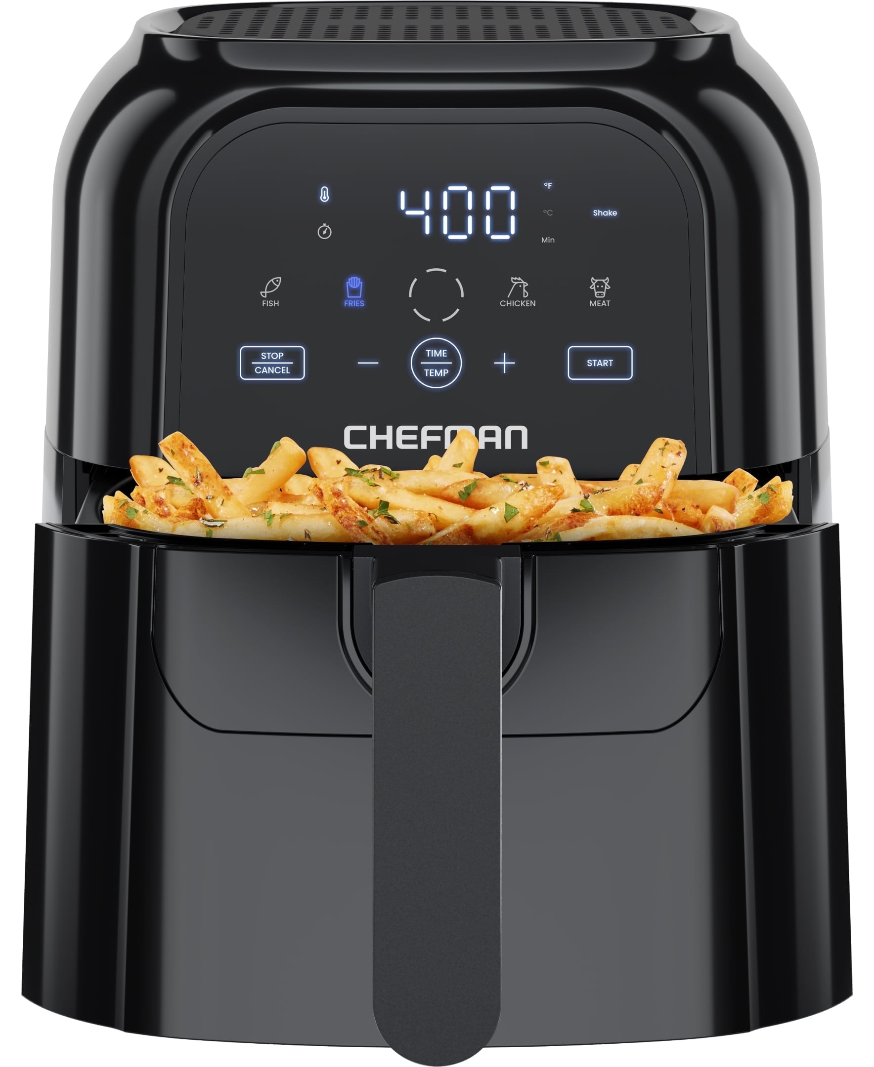 Chefman TurboFry Touch 6 Qt Air Fryer w/ Digital Display and Shake Reminder - Black