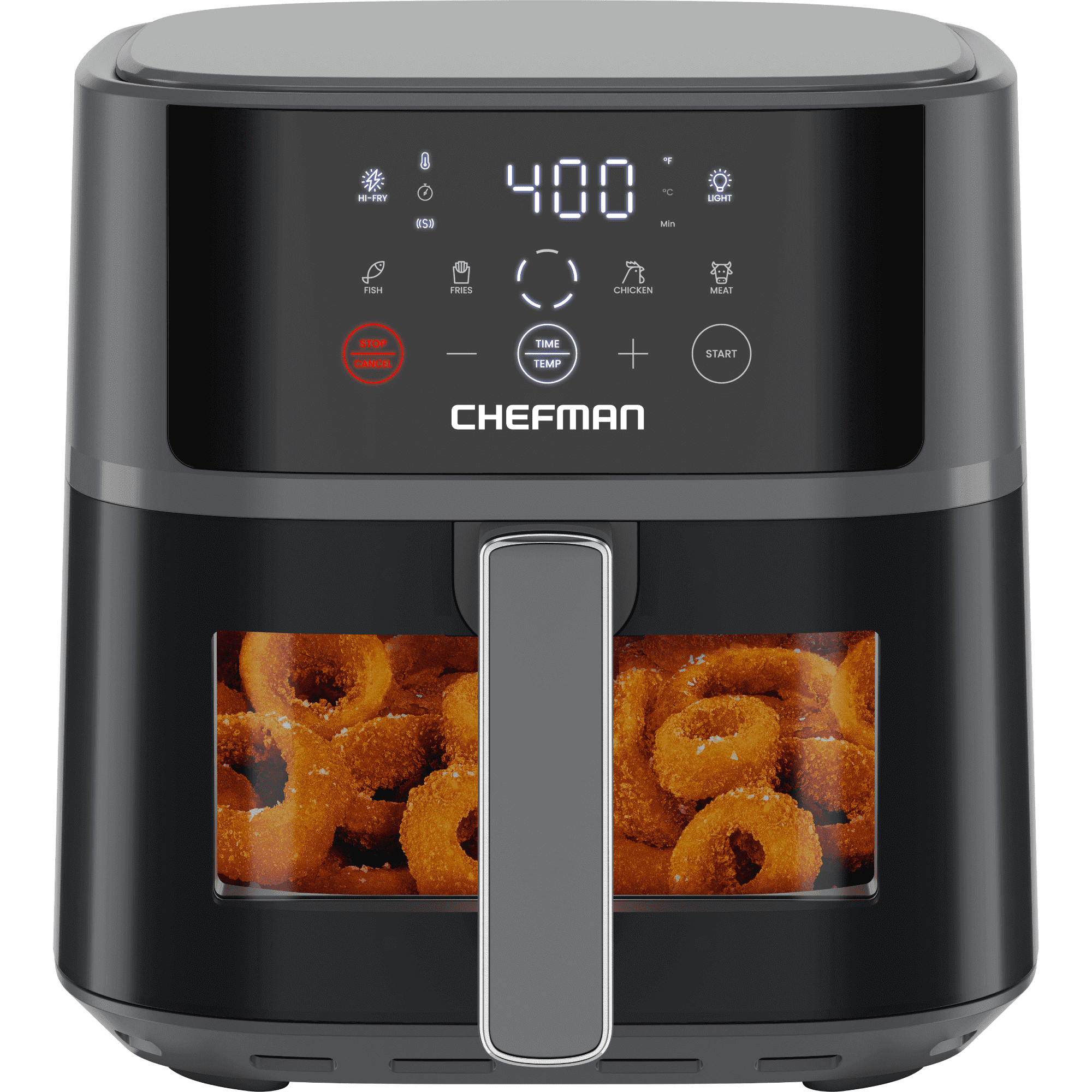 Chefman TurboFry® Touch 6-Qt Easy-View Air Fryer w/ 4 Cooking Presets and 450°F Hi-Fry Button - Gray, New