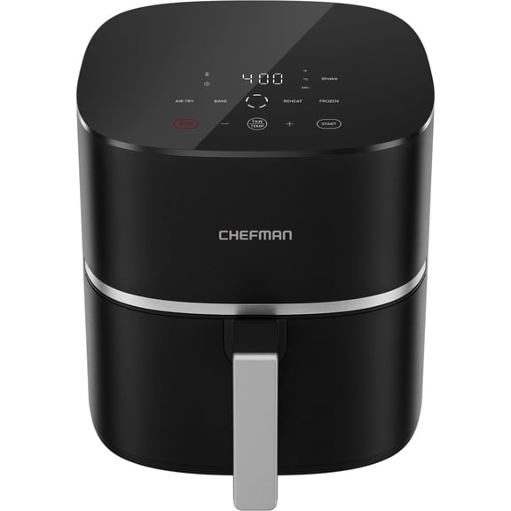Chefman TurboX 5-Quart Air Fryer, 4 Cooking Functions + Digital Touch Controls - Black