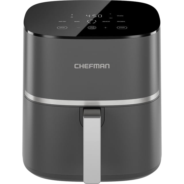 Chefman TurboX 5-Quart Air Fryer, 4 Cooking Functions + Digital Touch Controls - Gray