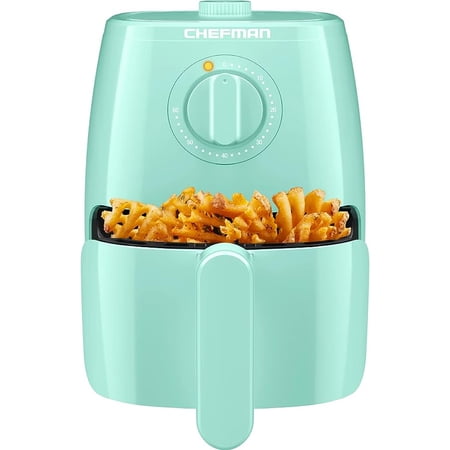 Chefman Turbofry Air Fryer with Adjustable Temperature Control, 2 Qt Capacity - Mint, New
