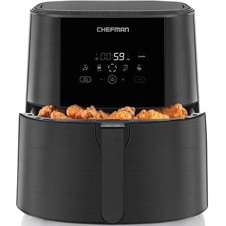 Chefman Turbofry Touch Family Size Air Fryer, 8 Quart, Black