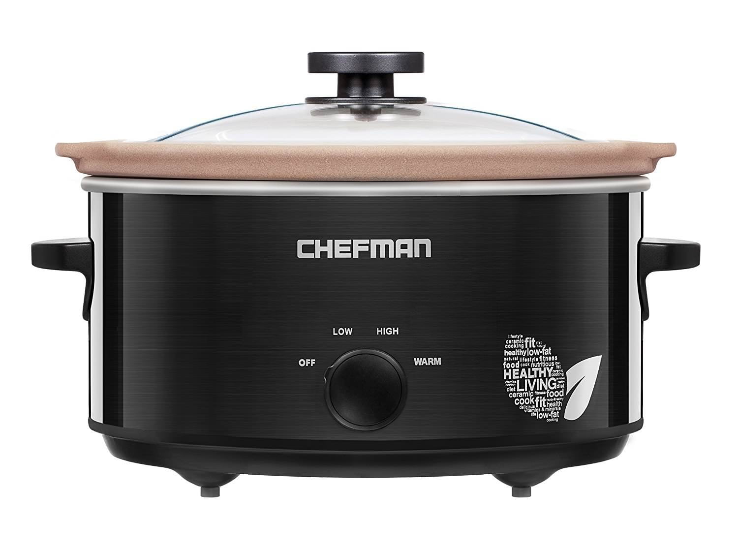 Chefman XL 5 Qt. Slow Cooker, Dishwasher Safe Crock; Naturally Nonstick