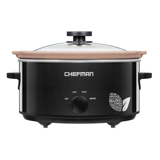 Chefman XL 5 Qt. Slow Cooker, Dishwasher Safe Crock; Naturally Nonstick