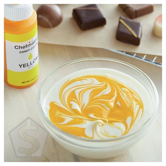 Chefmaster 2 oz. Yellow Oil-Based Candy Color - 12/Case