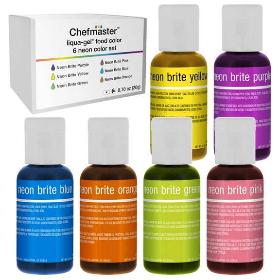 Chefmaster 6-Color 19mlNeon Liqua-Gel Cake Color Set