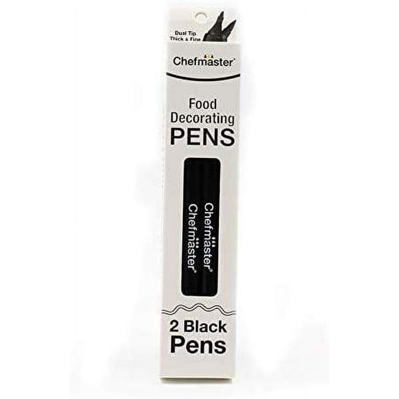 Chefmaster Black Food-Decorating Pens, Pack of 2