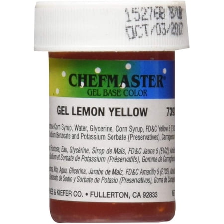chefmaster gel food color, 1-ounce, lemon yellow