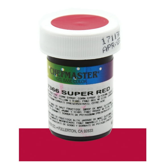 Chefmaster Gel Food Color, 1-Ounce, Super Red