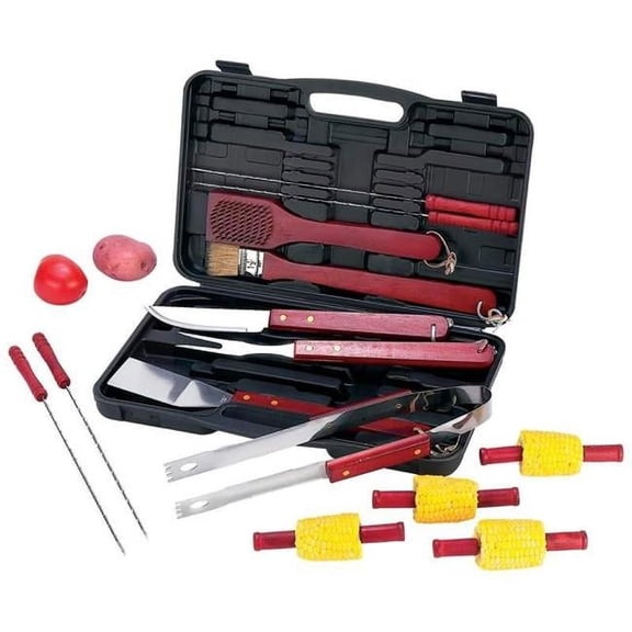 Chefmaster KTBQ192 19-Piece Barbeque Tool Set with Carrying Case