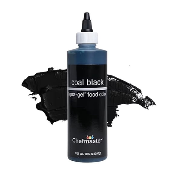 Chefmaster Coal Black Liqua -Gel Food Coloring - Vibrant Color - Professional-Grade Dye for Icing, Frosting, Fondant - Fade-Resistant - 10.5 oz