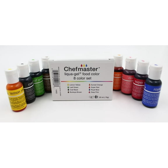 Chefmaster Liqua-Gel Concentrated Food Color .75 oz Freshman Kit 8