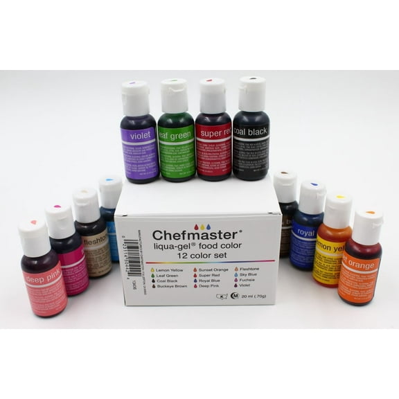 Chefmaster Liqua-Gel Concentrated Food Color .75 oz Senior Kit A 12