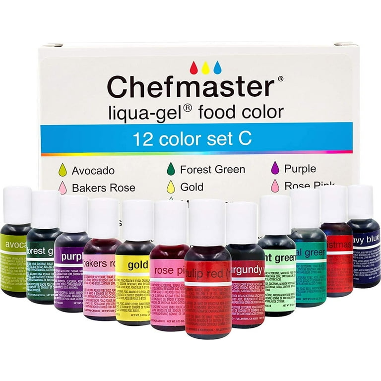 Chefmaster: Liqua-Gel Food Coloring - 12 Color Set C - Fade
