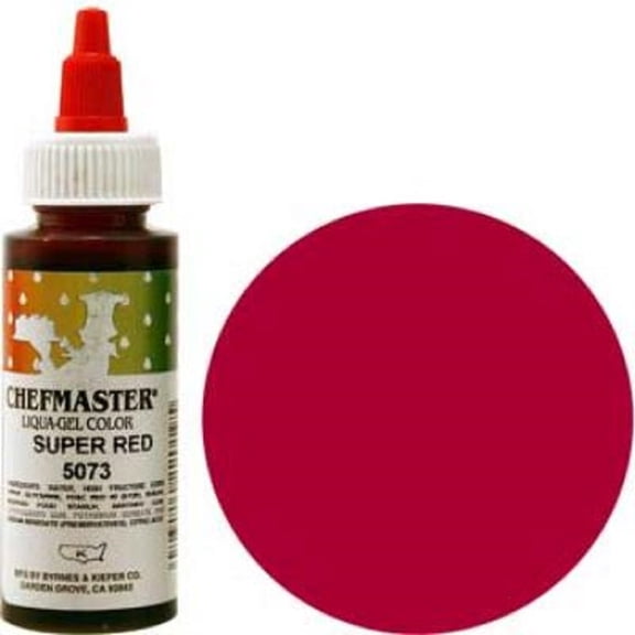 Chefmaster by US Cake Supply 2.3-Ounce Super Red Liqua-Gel Cake Food Coloring