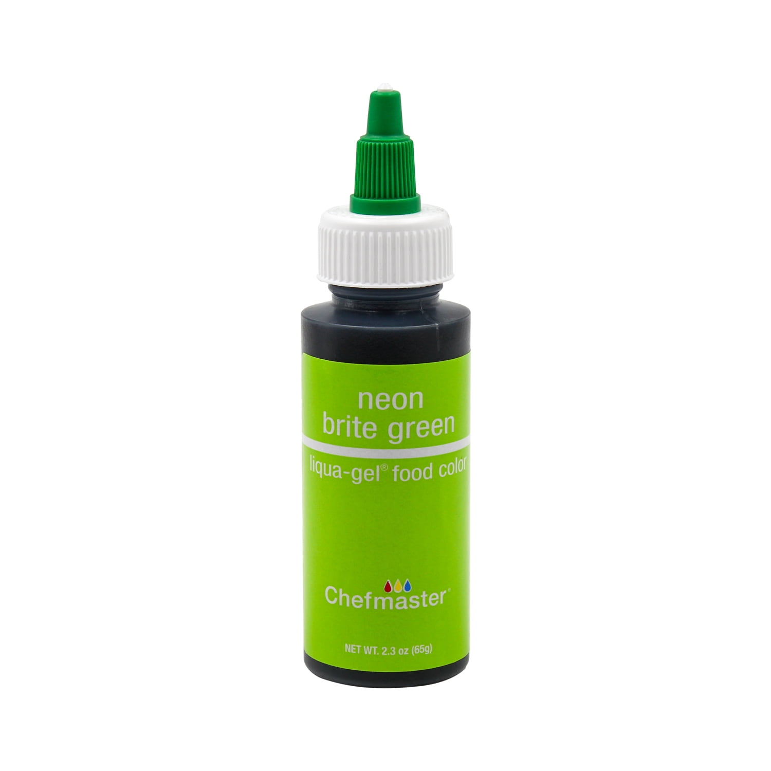 Chefmaster by US Cake Supply 2.3oz Neon Brite Green Liqua-Gel Cake Food