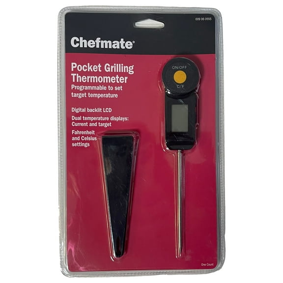 Chefmate Digital Thermometer for Barbecue Grilling BBQ Tool with LCD Screen