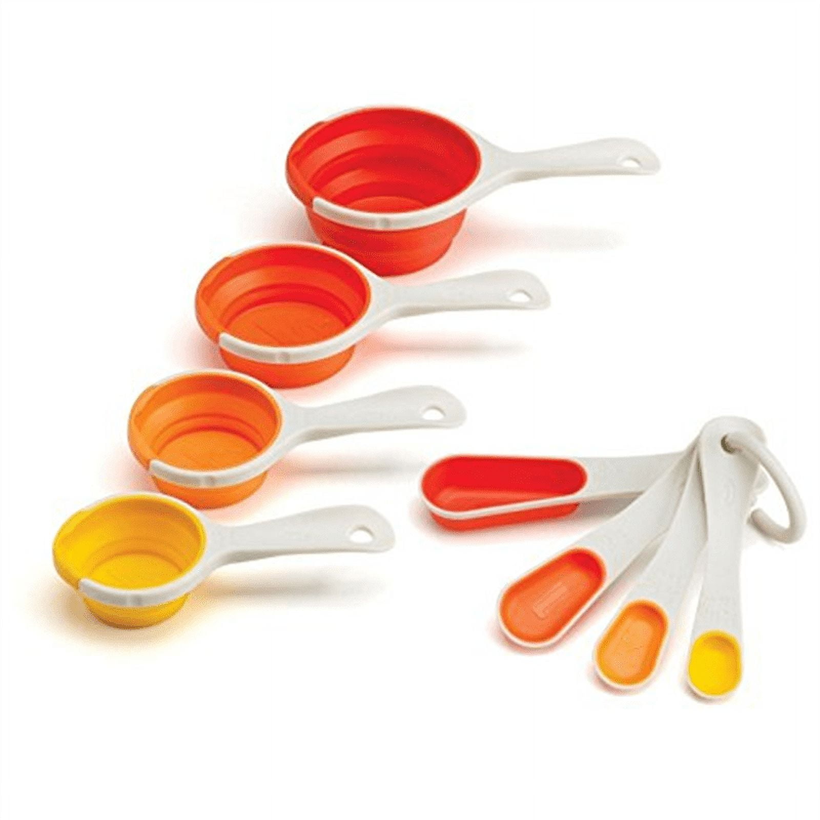 SleekStor Collapsible Silicone Setof4 Measuring Cups with Spoon